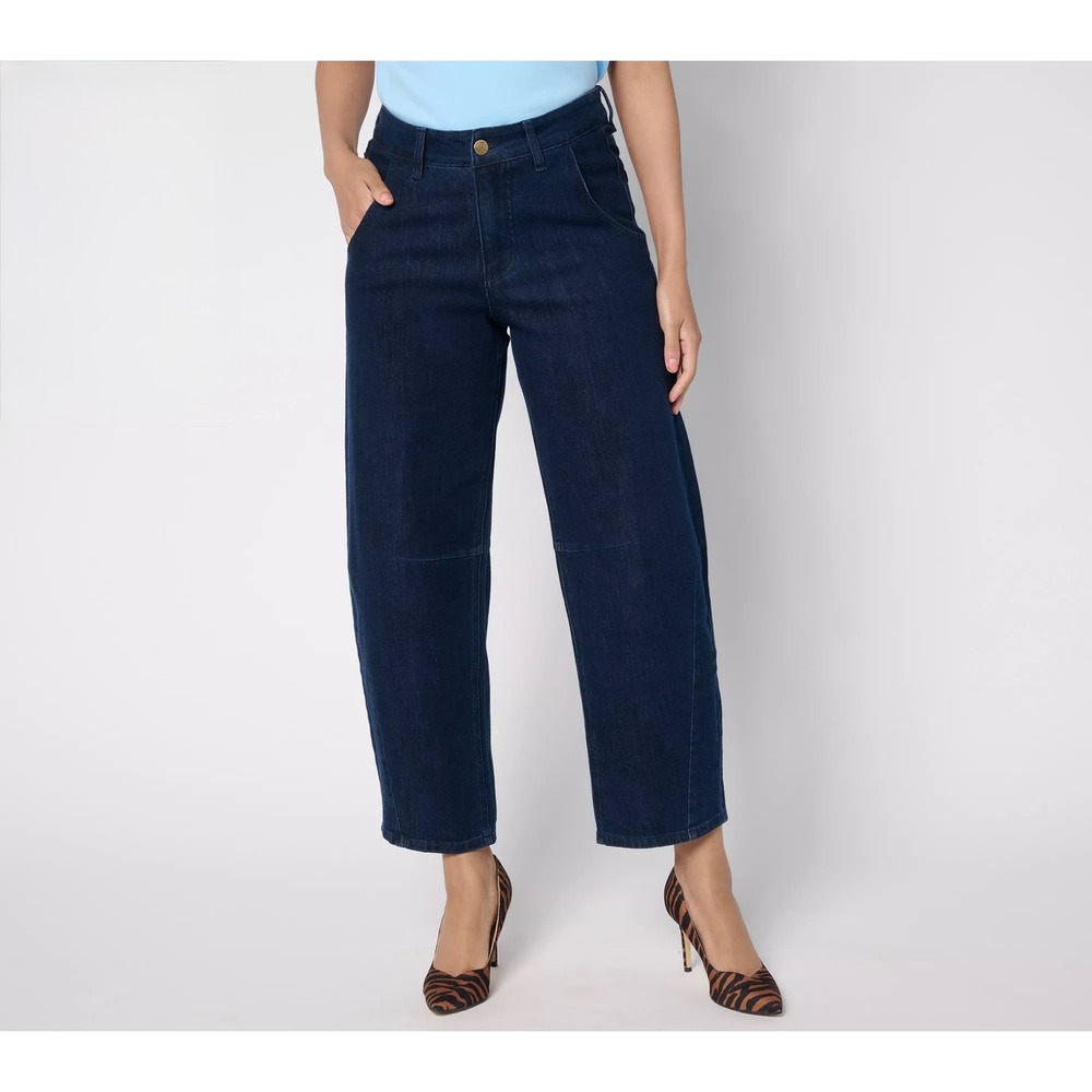 Carla Rockmore Collection Barrel Leg Cropped Jeans Size 12